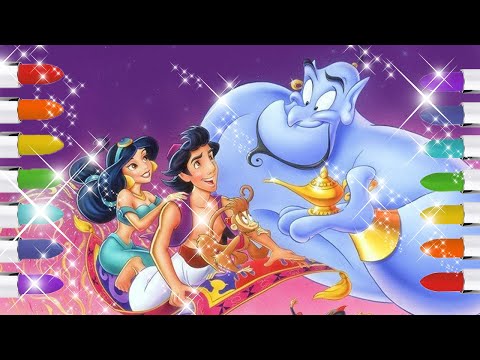 Aladdin Disney Coloring Colouring Pages | Cara menggambar Aladdin untuk anak an | Vẽ Aladdin