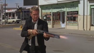 STEVE McQUEEN shotguns the shit out of cop-car THE GETAWAY