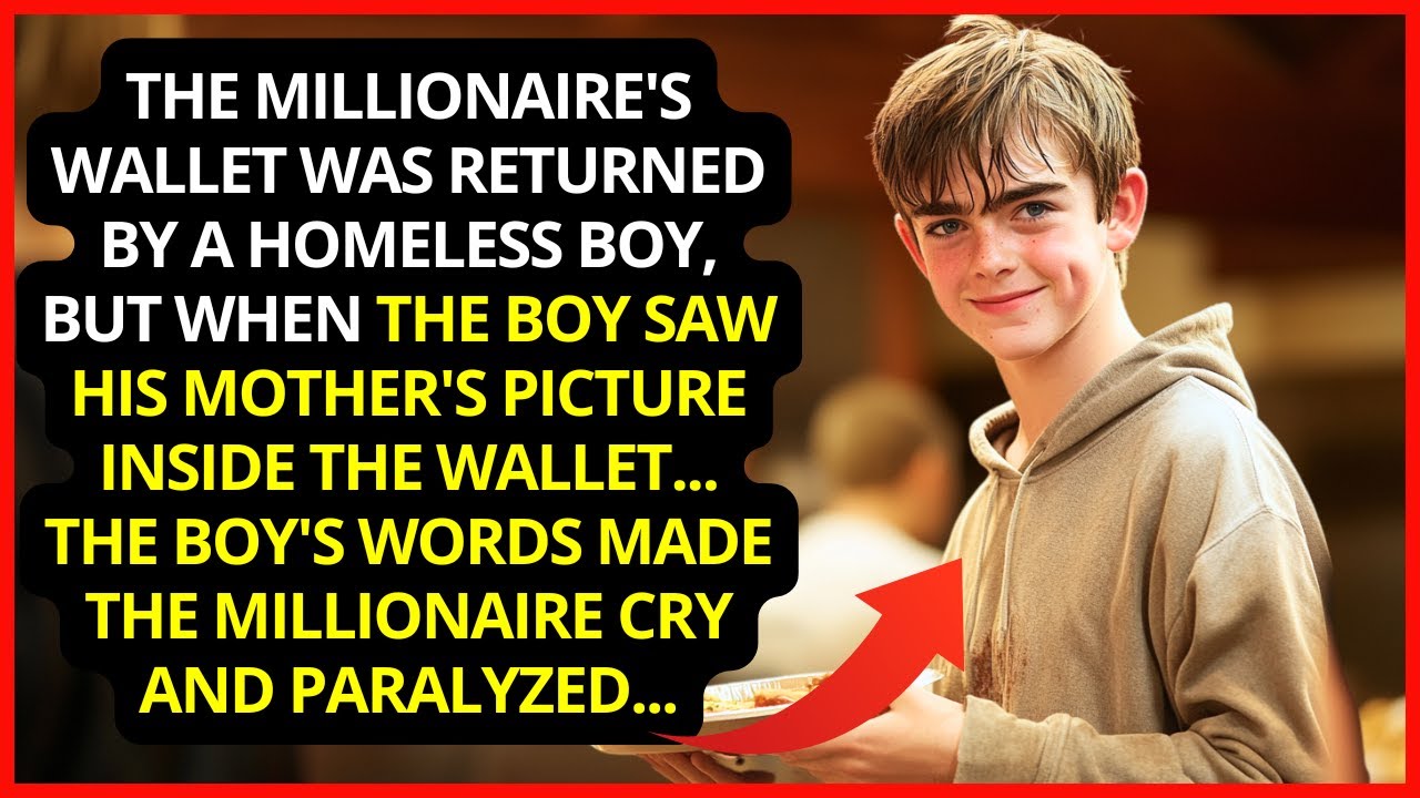 Millionaire's wallet returned by homeless boy, but when the boy sees his mother's picture inside...