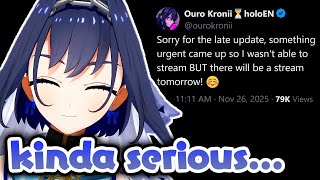 Kronii Talks About What Happened to Her Yesterday