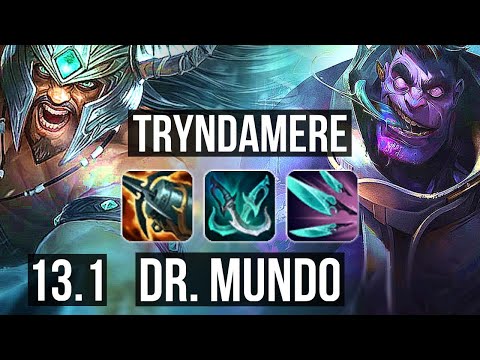 TRYNDAMERE vs DR. MUNDO (TOP) | 69% winrate, 8 solo kills, 10/1/0 | EUW Grandmaster | 13.1