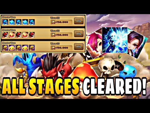 All Stages Cleared In Monster Subjugation With 2 Monsters! | Summoners War