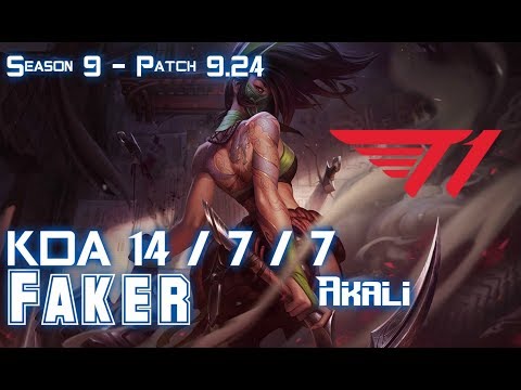 T1 Faker AKALI vs TALON Mid - Patch 9.24 KR Ranked