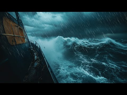 Drift into a Restful Sleep with Soothing Rain & Ocean Waves on a Nighttime Cargo | Relax, Study