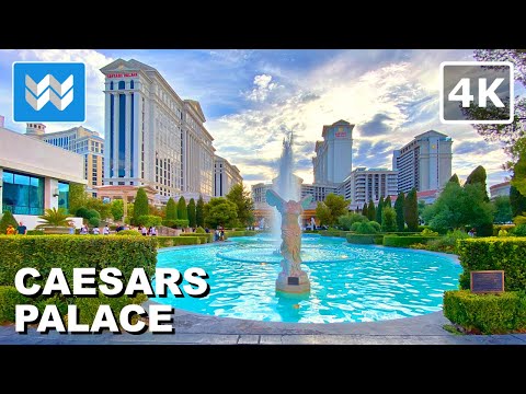 [4K] Caesars Palace to The Forum Shops in Las Vegas 2022 Walkthrough Hotel Tour & Travel Guide 🎧