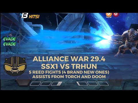 Alliance War 29.4 - SSx1 vs TrHun: 5 Reed Fights (4 Brand New Ones) and Assists From Torch and Doom