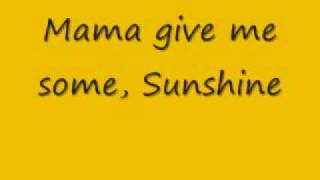 Sunshine - Jesse McCartney (Lyrics)