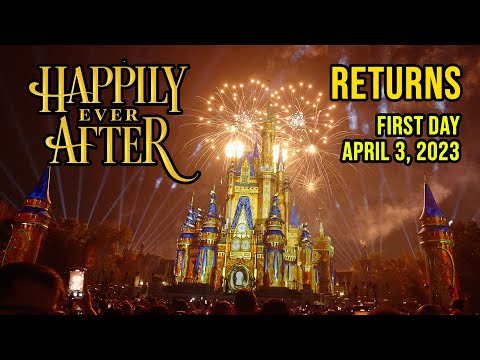 Return of Happily Ever After Fireworks First Day 4K Magic Kingdom Walt Disney World 2023 04 03