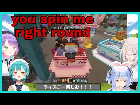 Pekora Botan and Towa Ride Spinning Cup But There's Satranger There | Minecraft [Hololive/Eng Sub]