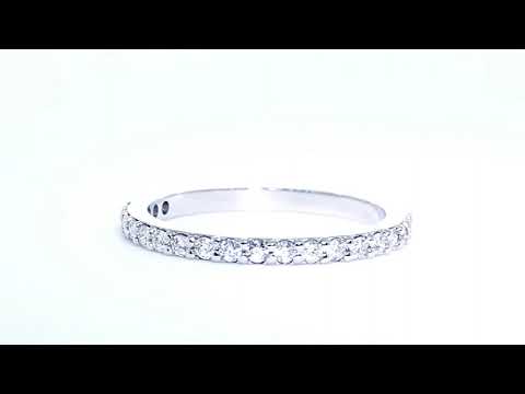 1.8mm Diamond Wedding Band Set Three Quarters Around Ring, 0.32CT in 14K White Gold EWK20394W20