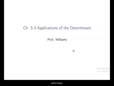 Ch. 5.3 Applications of the Determinant
