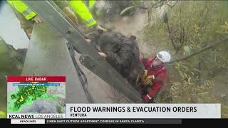 Evacuation orders issued in Ventura County as heavy downpours cause flooding