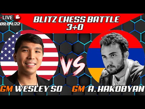 GM Wesley So vs GM Aram Hakobyan | Blitz Chess Battle 3+0 | chess.com | 09/04/22
