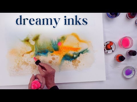 Acrylic Ink Techniques for Dreamy, Abstract Backgrounds - A Mixed Media Art Tutorial