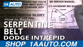 How to Replace Serpentine Belt 98-04 Dodge Intrepid