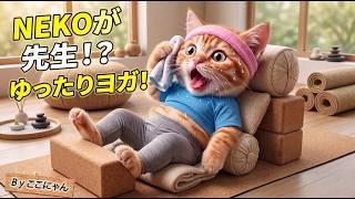 【まさか】NEKOがヨガに挑戦！おばあちゃんと一緒に健康習慣を始める一日🧘‍♀️🐱👵✨