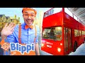 Blippi Rides The Wheels On The Red Bus Blippi Learn Colors And Science