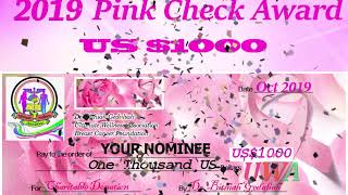 UWA US$1000 Pink Check Award