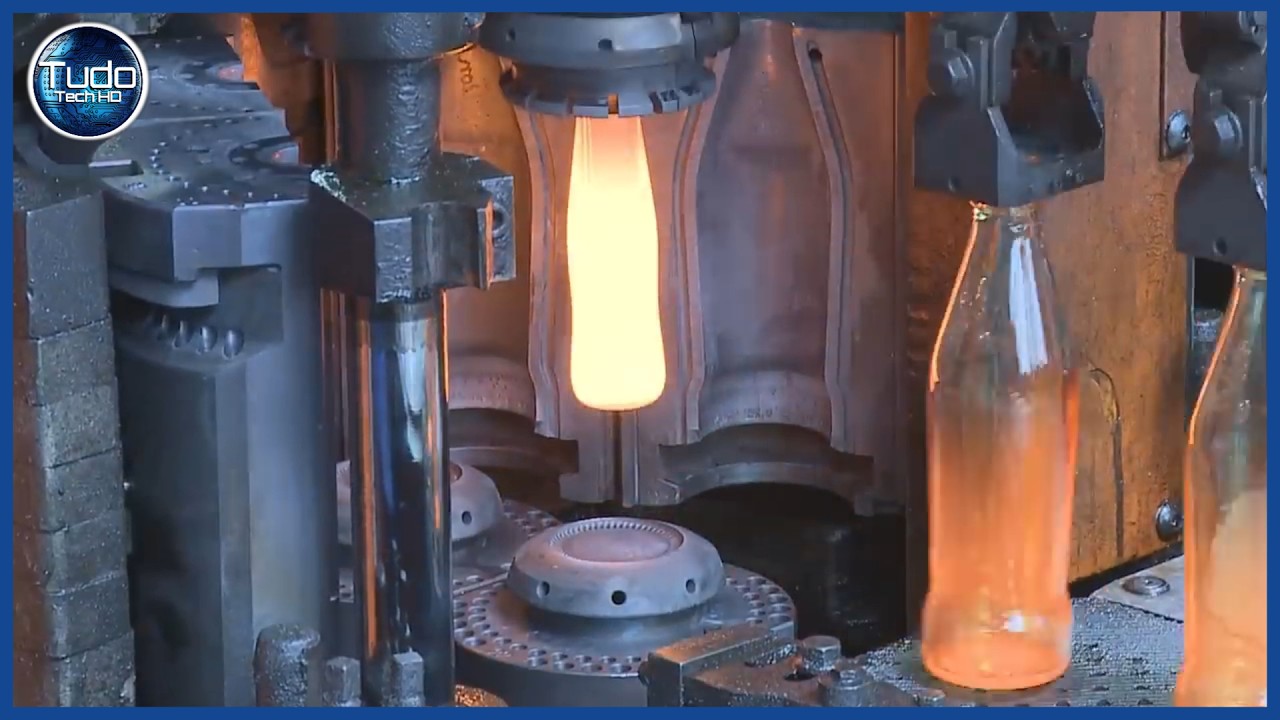 Incrível Processo de Fabricação de Garrafas de Vidro – Máquinas de Produção em Série Impressionante