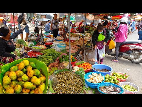 Market Near My House  - Morning Walk Around Boeng Trbaek Market - Daily Fresh Foods For Sales