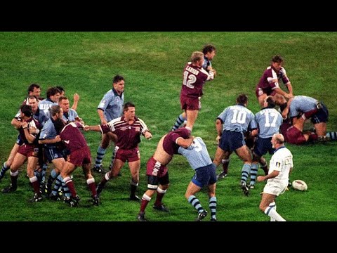NRL Fight/Melee - 1995 State of Origin - HUGE Football Fight