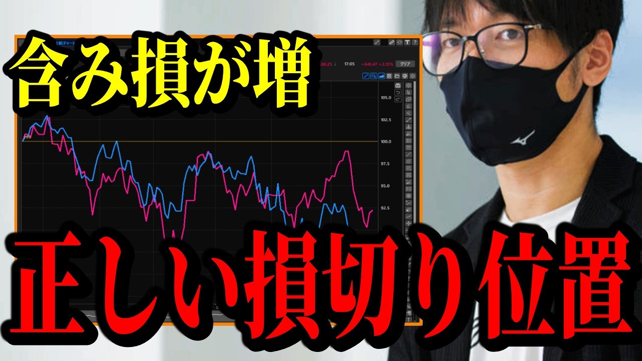 含み損が増え続けてる。正しい損切りの位置は？？