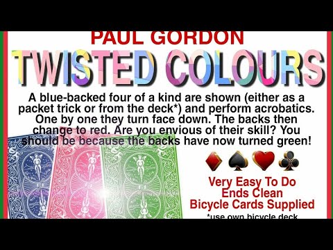 Fantastic packet card trick/twisted colours by Paul gordon