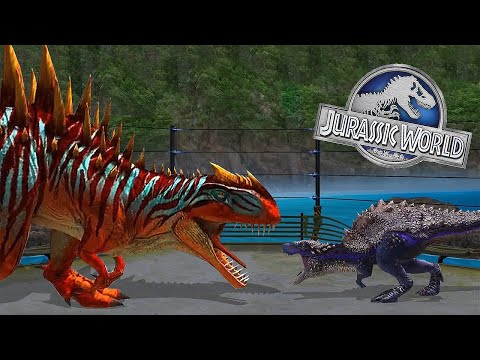 GLYTHRONAX VS METRIACANTHOSAURUS - JURASSIC DINOSAUR BATTLE || JURASSIC WORLD THE GAME
