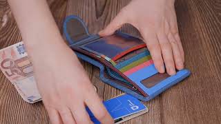 Красиве шкіряне портмоне з монетницею зовні для стильних жінок ST Leather 19457 бірюзове