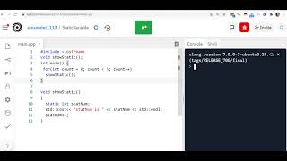 Advanced Programming using C++ - Static Variables