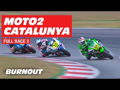 Moto2 European Championship | FULL RACE 2 | Barcelona-Catalunya 2019 | BURNOUT