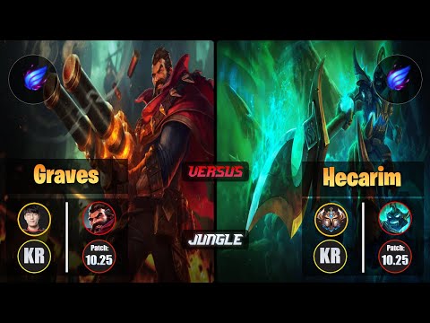Tarzan GRAVES (Jungle) [Phase Rush] VS HECARIM - Challenger KR Patch 10.25