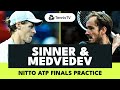 Jannik Sinner vs Daniil Medvedev: Practice Highlights | Nitto ATP Finals 2023