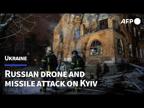 Video Thumbnail: Kyiv residents survey damage after Russian strike hits homes | AFP