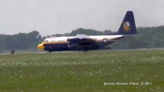 preview picture of video 'Blue Angels C-130 Fat Albert Low Pass & Steep Landing'