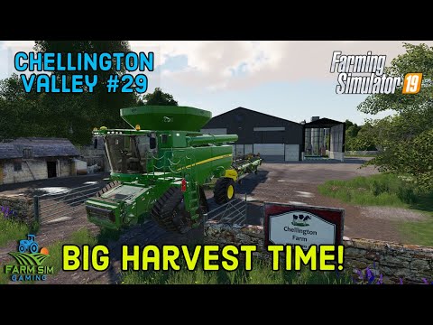TIME TO START THE BIG HARVEST | Chellington Valley  EP29 - Farming Simulator 19 Timelapse