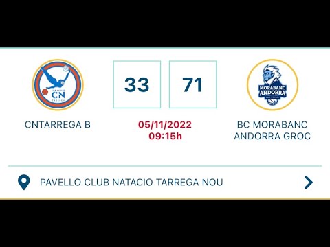 CNTARREGA B VS BC MORABANC ANDORRA GROC 6a Jornada