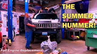 DEAD CYLINDER: Replacing the Worn Out Engine in Our Shop Owner's Hummer H2!