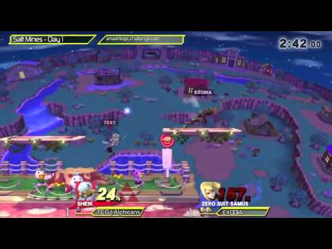 Exodia vs Alphicans (ZSS vs Sheik) Salt Flats Smash 4 Winners Finals