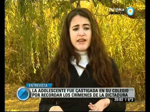 Visión Siete: Micaela Lisola, la estudiante castigada por recordar los crímenes de la dictadura