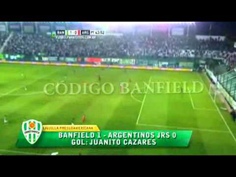 BANFIELD 1 ARGENTINOS JRS 0 LUIGUILLA PRESUDAMERICANA GOL DE CAZARES 24 11 2015