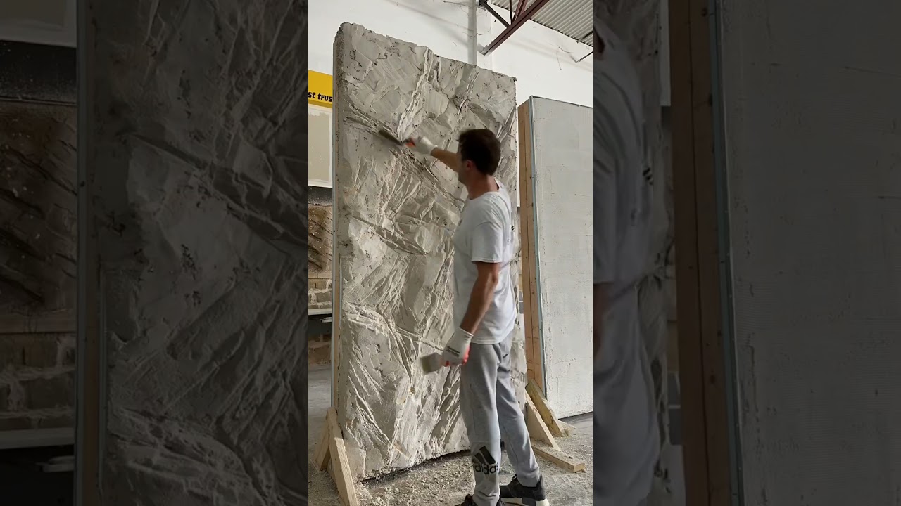 Artificial rock with concrete, imitación de roca artificial de color blanco #artificialrock #art