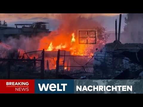 PUTINS KRIEG: Heftiger Schlag der Ukraine! Massive Drohnen-Salve trifft Russland | WELT LIVE