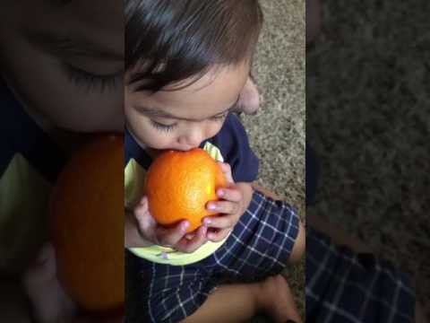 Akshaj eating orange (slow mo)