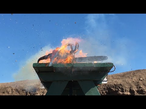 Random Acts Of Destruction.🔥 50 Cal API Round vs Running Chainsaw😜