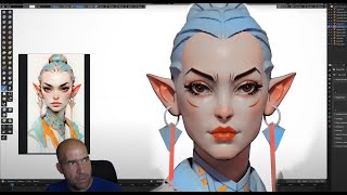 A pretty female face 3D sculpt in Blender for around 1 hour
