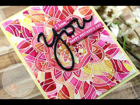 Tonic Shimmer Powders w a Background Stamp |  AmyR 2018 Mother's Day Series #3