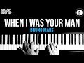 Bruno Mars - When I Was Your Man Karaoke SLOWER Acoustic Piano Instrumental Cover Lyrics LOWER KEY