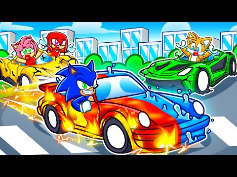 ELEMENTAL CAR SPEEDRUNNER vs HUNTERS In DRIVING EMPIRE! (Roblox)