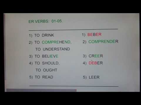 ER VERBS 01-05:  beber, comprender, creer, deber, leer...